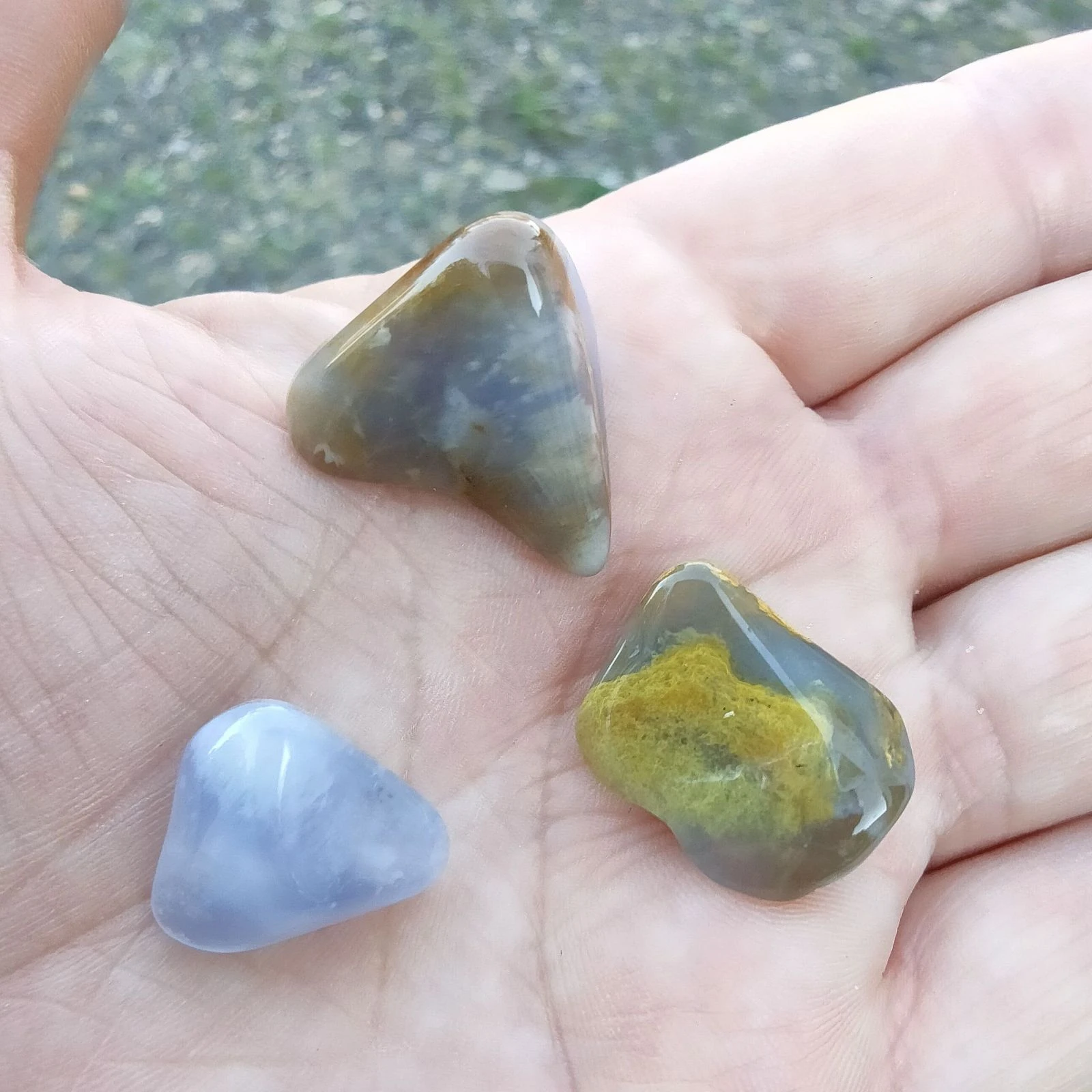 A set of 3 chalcedony on gangue – photo 6